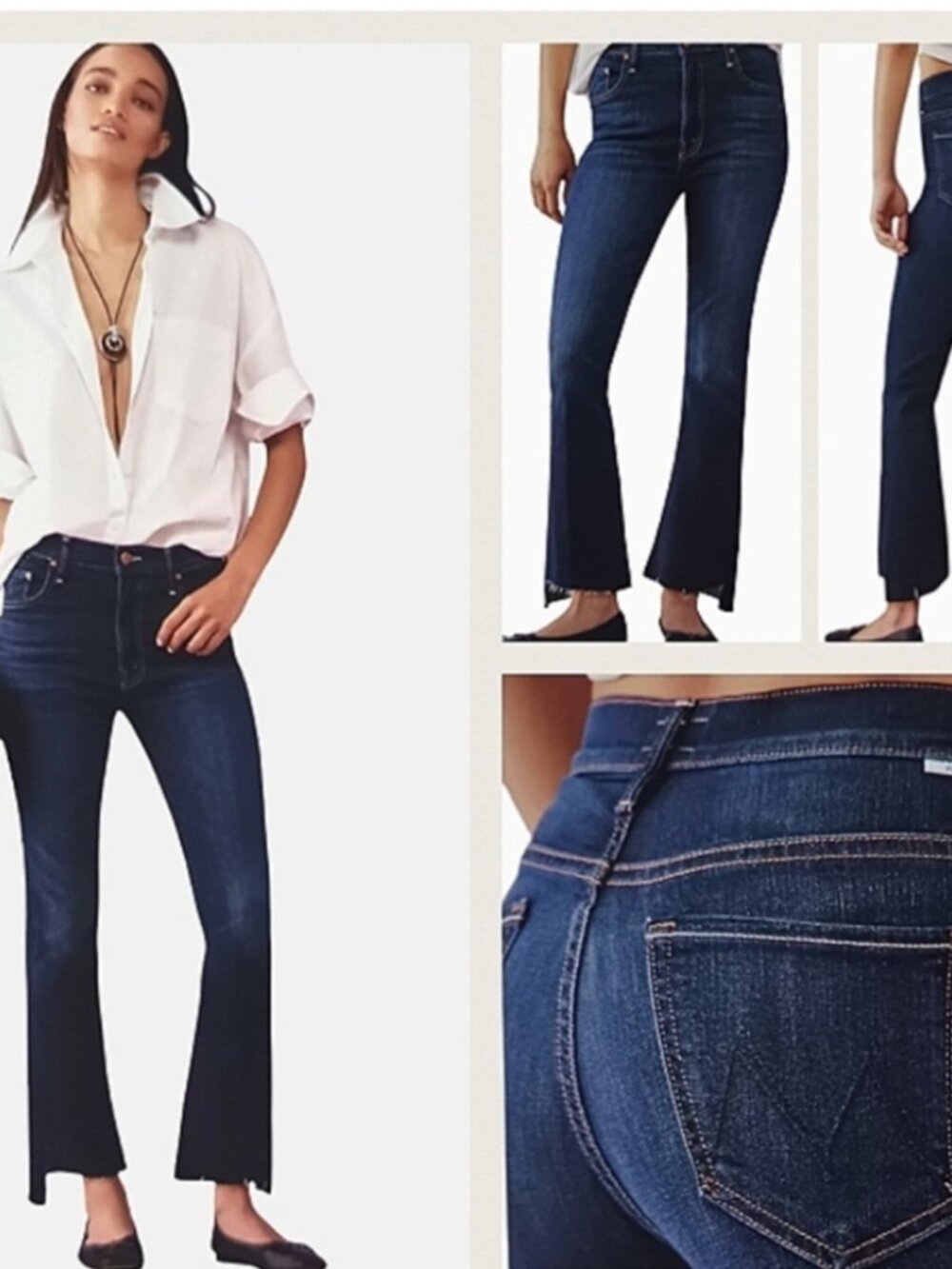 Mother Insider Crop Step Fray in Tongue and Chic - 27